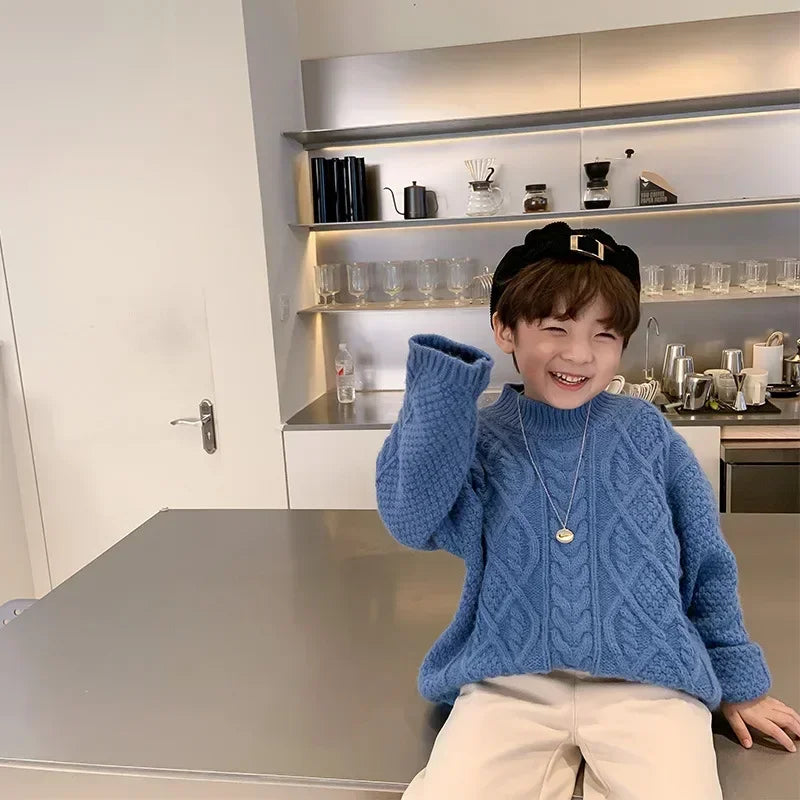 Children Winter Sweater Korean Style Baby Crewneck Top