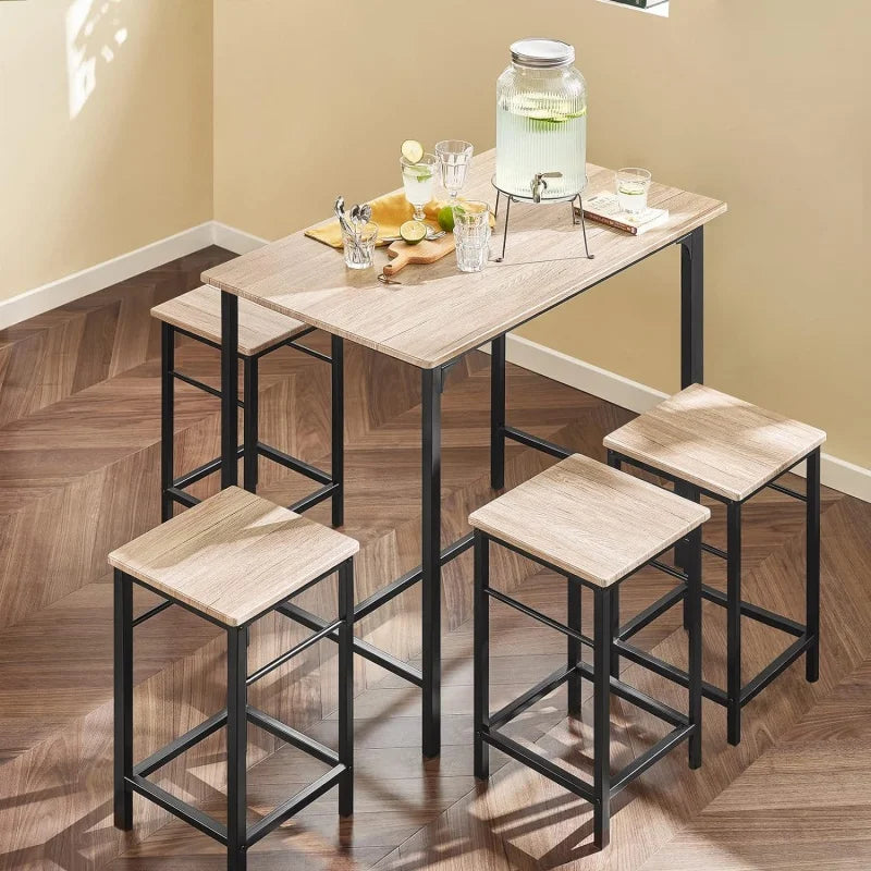 Haotian Bar Set-1 Bar Table and 4 Stools,