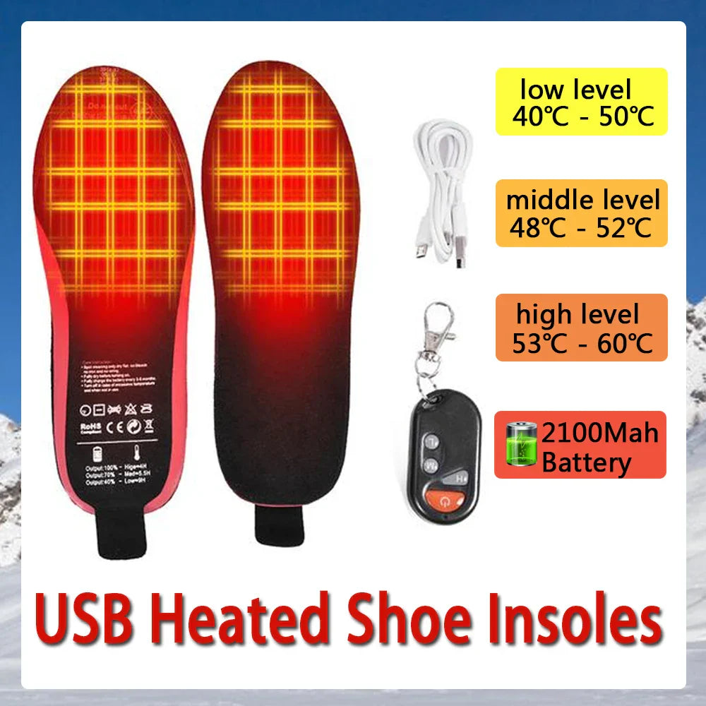 USB Heated Shoe Insoles Feet Warm Sock Pad