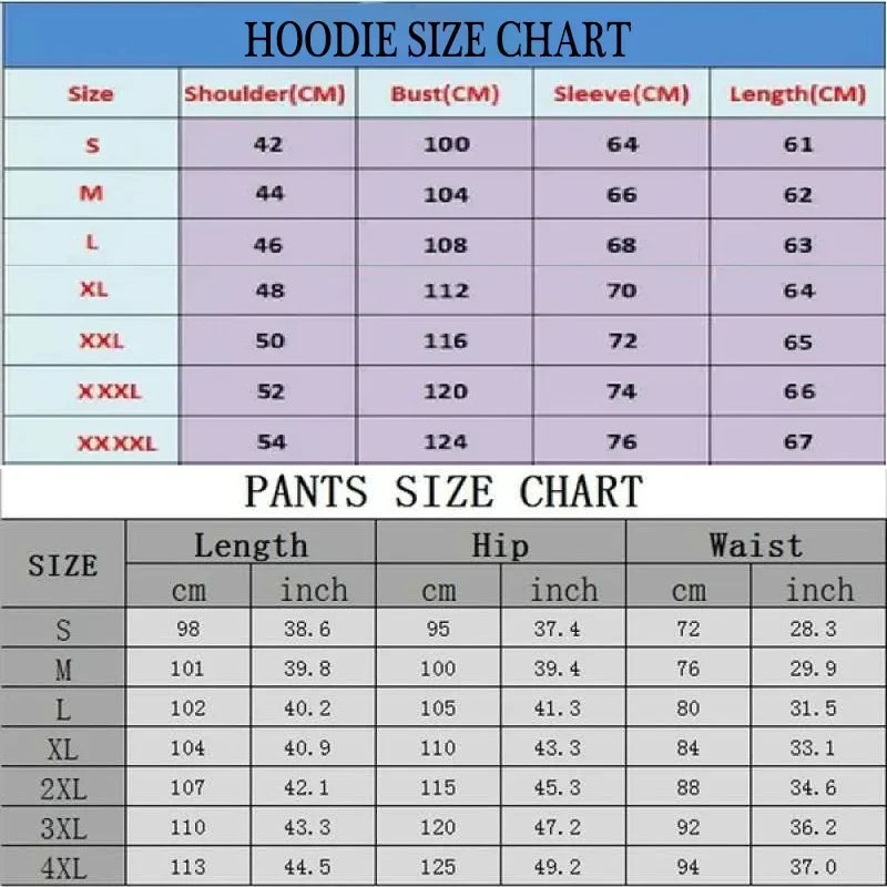 2PCS Mens Jogging Suits Autumn Long Sleeve Zipper