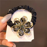 Cute Girls Elastic Hair Band Square Elegant Rhinestone