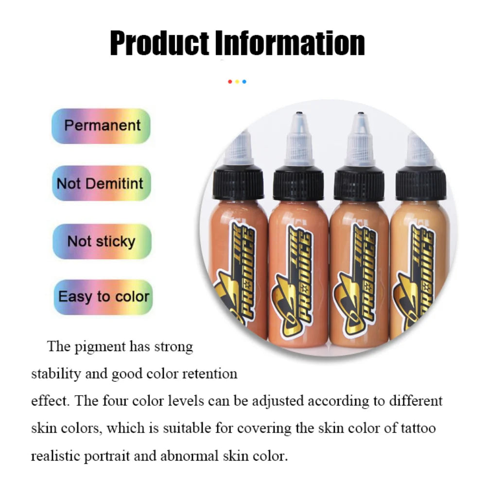 30ML Professional Tattoo Skin Covering Ink 4 Color
