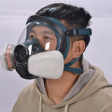 Protective mask, spray painted, chemical fire protection, wide