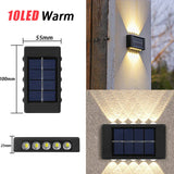 16PCS Solar Wall Light Warm Light Up and