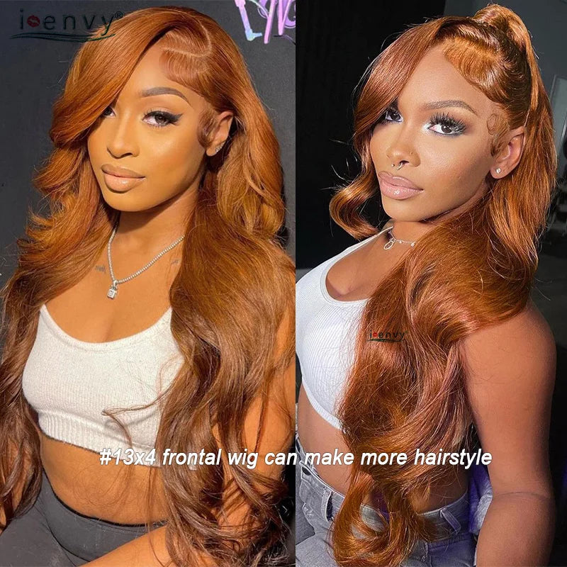 34'' Ginger Blonde Lace Front Wigs Pre Pluck