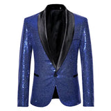 Shiny Gold Sequin Glitter Embellished Blazer Jacket Men