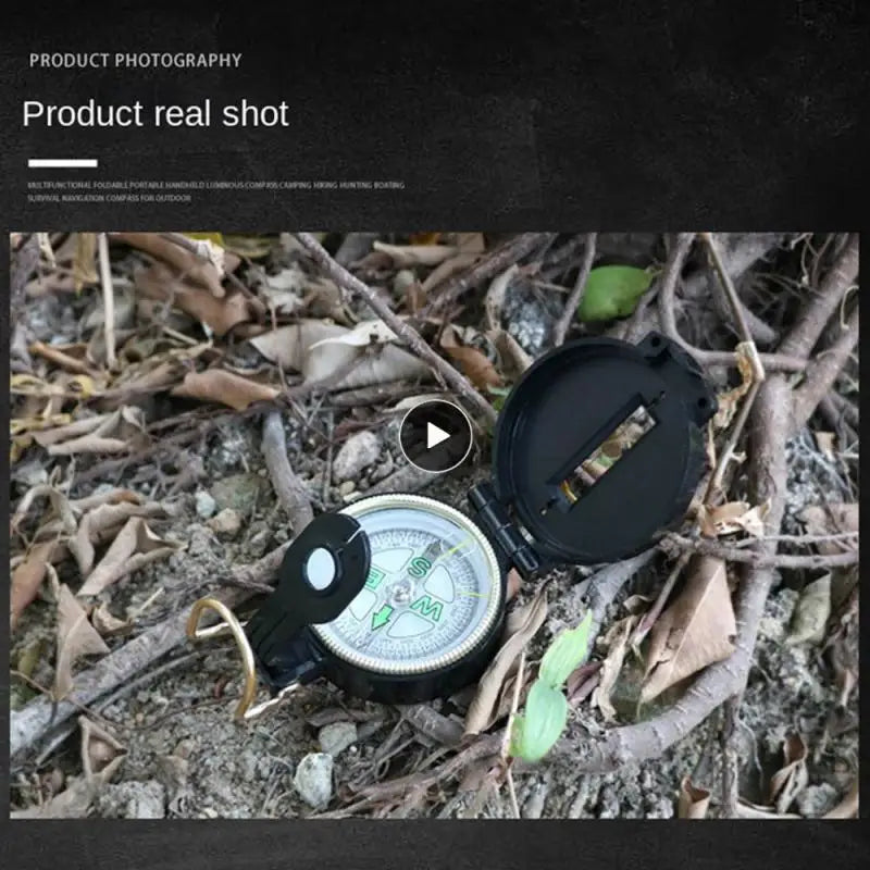 Portable Compass Military Outdoor Camping Folding Len Compass