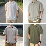 Dukeen Solid Color Polo Shirts for Men Short-Sleeved