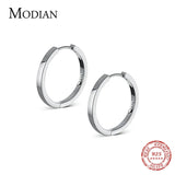 Modian Solid 925 Sterling Silver 2CM Smooth Minimalist