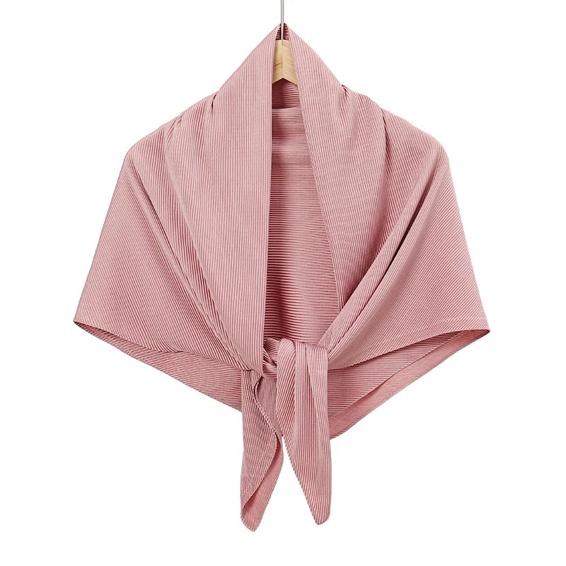 Maldives Wholesale Muslim Pleated Square Scarf Matt Silk