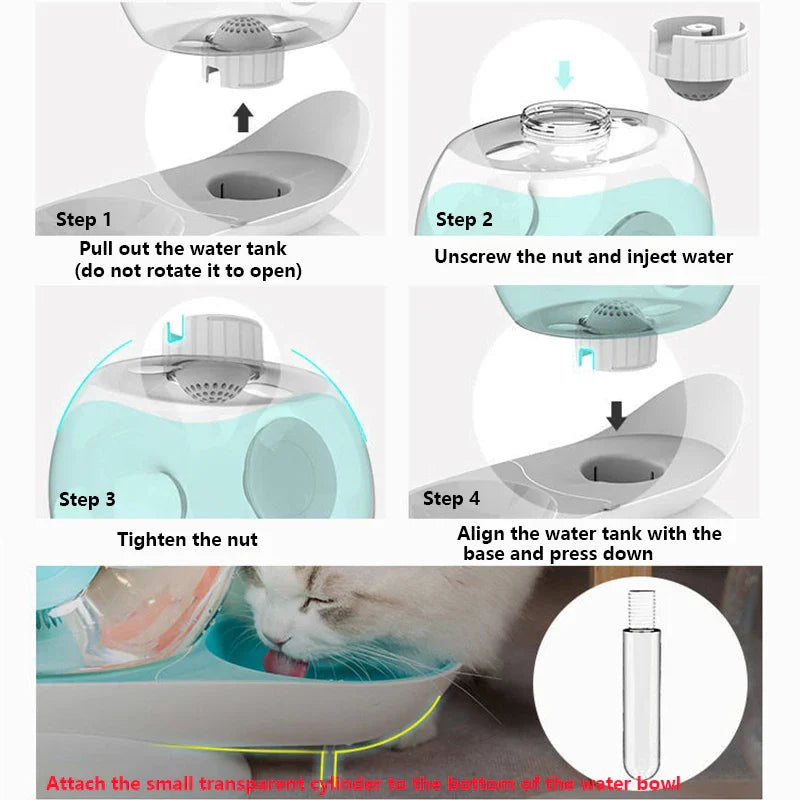 2.8 L Pet Automatic Feeder Large Drinking Bowl