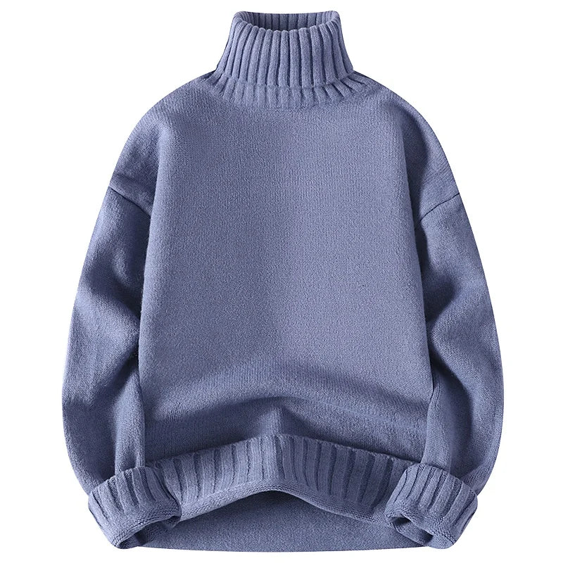 2023 Winter Mens Turtleneck Sweater Trend Thick Bottoming