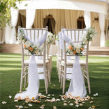 10/50PCS Chiffon Chair Sashes Wedding Chair Decoration 17x250cm