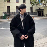 Winter trendy brand single-breasted mid-length woolen coat for