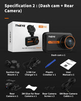 ThiEYE 3.0 Inch Dash Cam Dual Lens 1080P