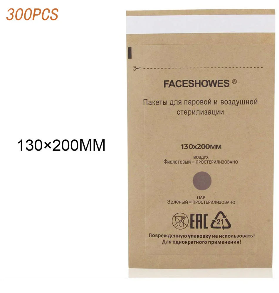 100/200/300PCS Kraft Paper Cleaning Bag High Temperature Disinfection