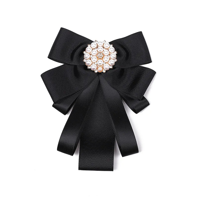 Korean Bow Tie Brooch Women's College Style Bank