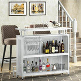 3 Tier Liquor Bar Table with Stemware Racks