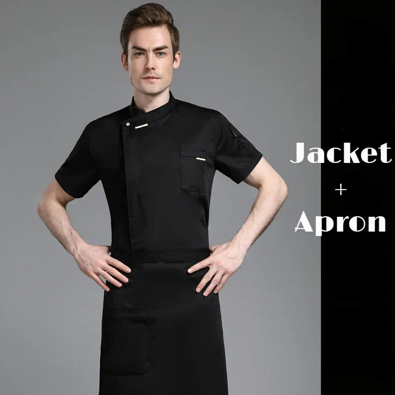 Unisex Chef Jacket ShortLong Sleeve Men Women Crossover
