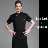 Unisex Chef Jacket ShortLong Sleeve Men Women Crossover