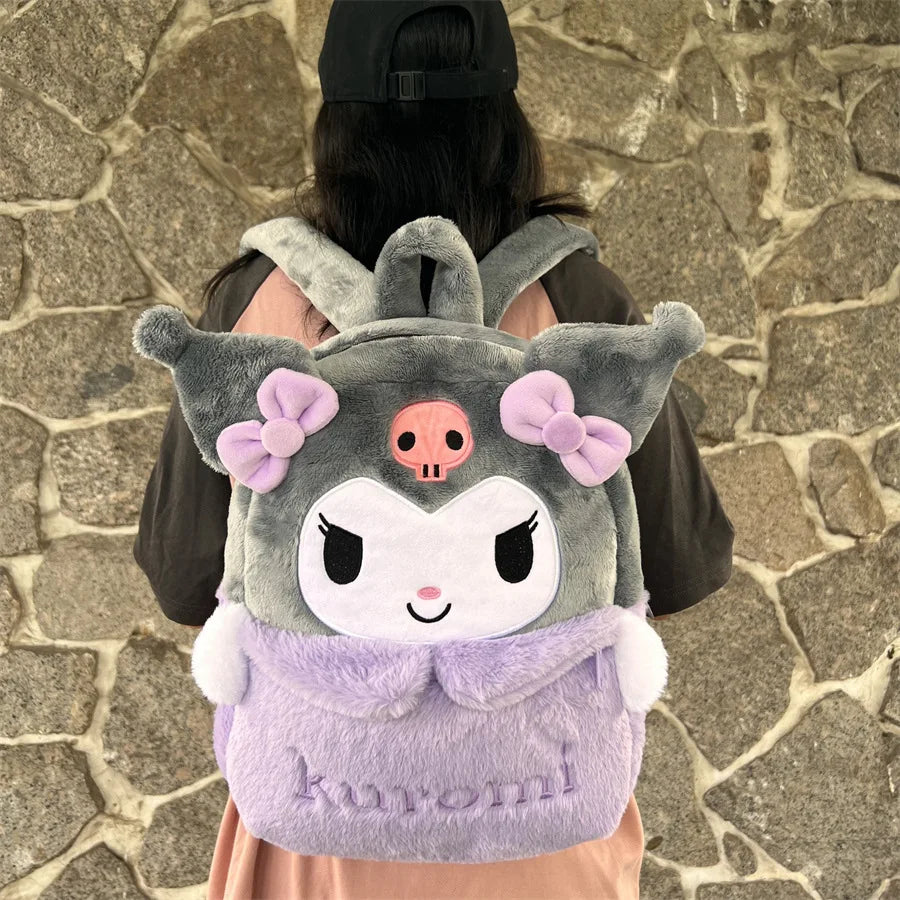 New Sanrio Cartoon Lovely Plush Backpack Cinnamoroll Kuromi