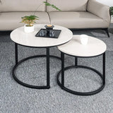 Miereirl Round Nesting Coffee Table Circle Accent Tables