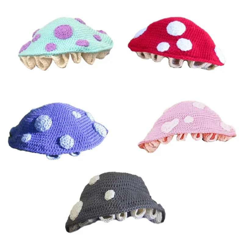 Fun Slouchy Mushroom Costume Hats Halloween Gift Warm
