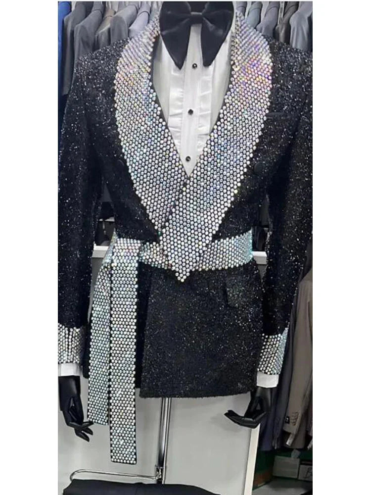 Attractive Men's Suits Tailored Latest Designer Sparkly Jacket