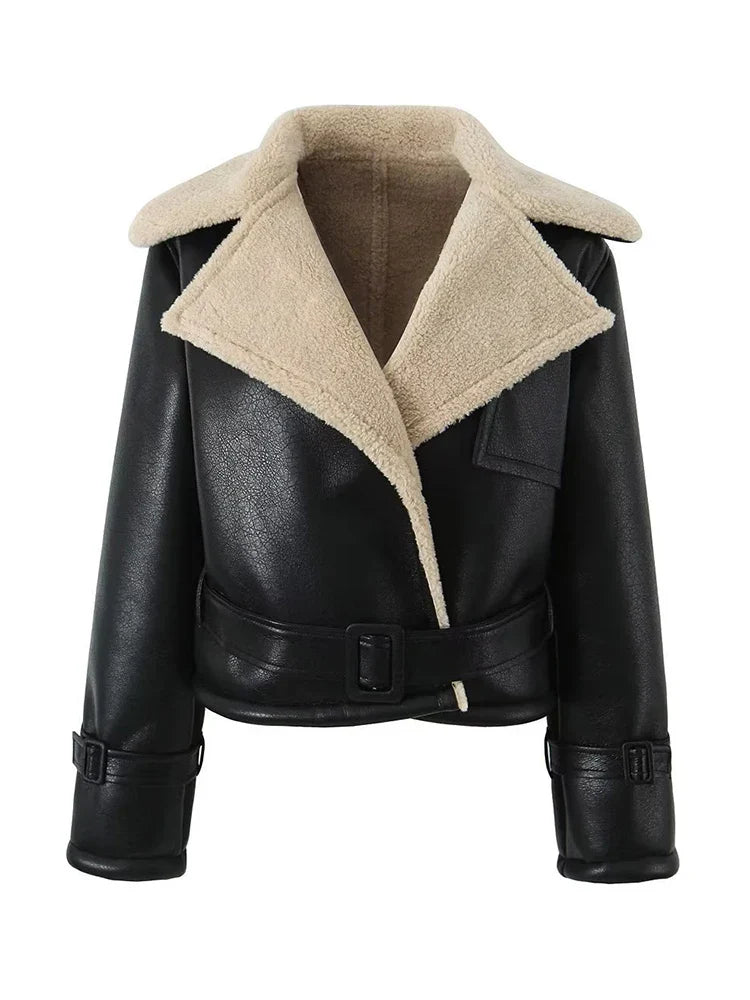 Winter Autumn Streetwear New Women's Sheepskin Lamb Fur