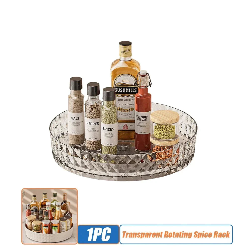 1Pc Kitchen Storage Spice Rack 360 Degree Rotating