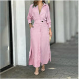2023 Autumn Plus Size Women Dress Solid Casual