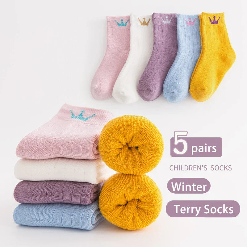 Kids Socks Girl Boy Fall Winter Thick Warm