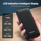 QOOVI 10000mAh Power Bank Ultra-thin Portable Charger For