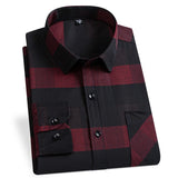 Men's Fashion Shirts Casual Slim Plaid Striped Men