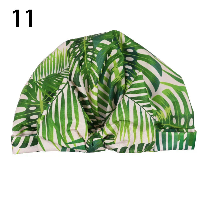 Waterproof Cap Elastic Bow Nightcap For Women Satin