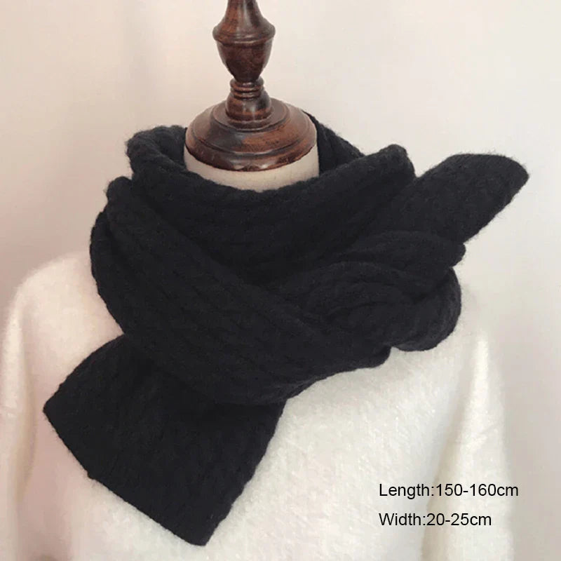 2022 Women Solid Cashmere Scarves Lady Winter Thicken