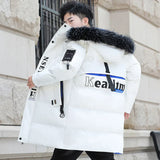 Fashion Winter Men's Mid-Length Cotton-Padded Jacket Outwear Fur