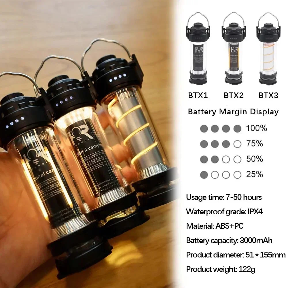 BATOT 3000mAh Outdoor Camping Lantern USB Rechargeable 5