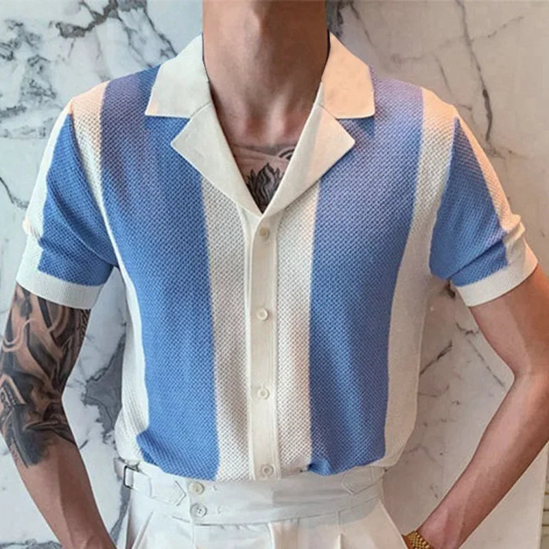 Men's Summer Short Sleeve Polo Shirts Knitted Business