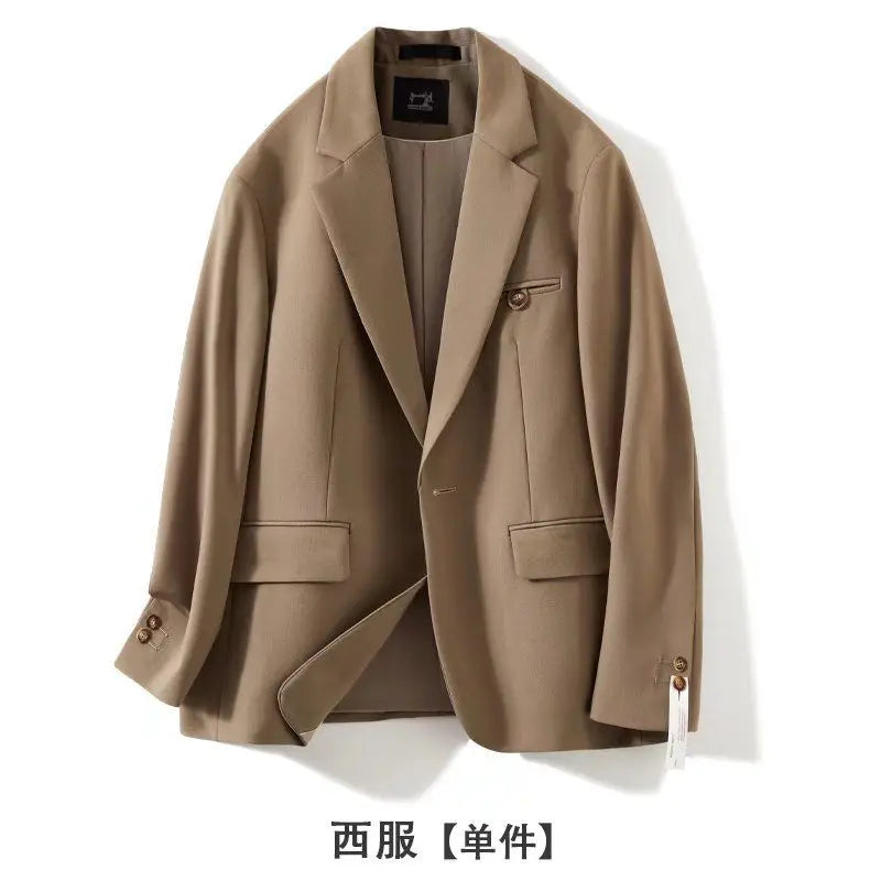 Spring Summer British Style Formal Blazer Men Korean