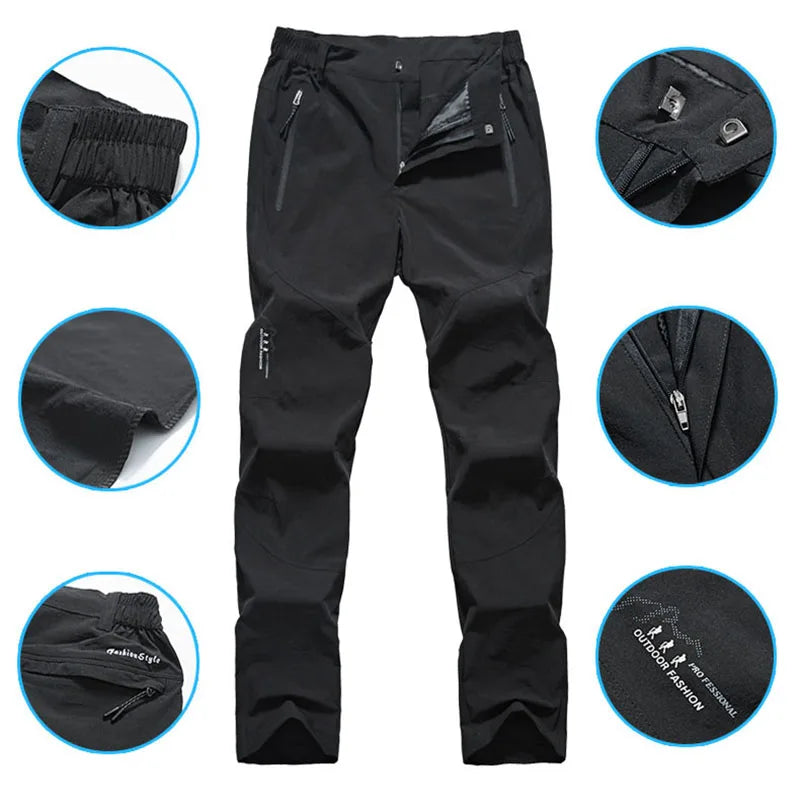 CHRLCK Men's Waterproof Camping Hiking Pants Men Quick