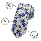 Yourties Men's Cotton Champagne Necktie with Clip Pocket