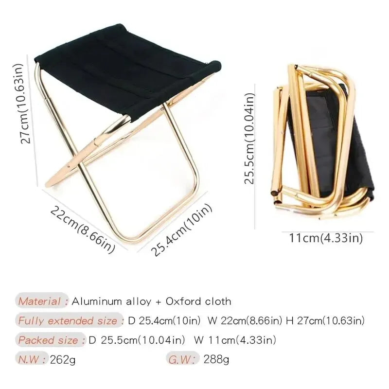 Outdoor Camping Chair Golden Aluminum Alloy Folding Chair