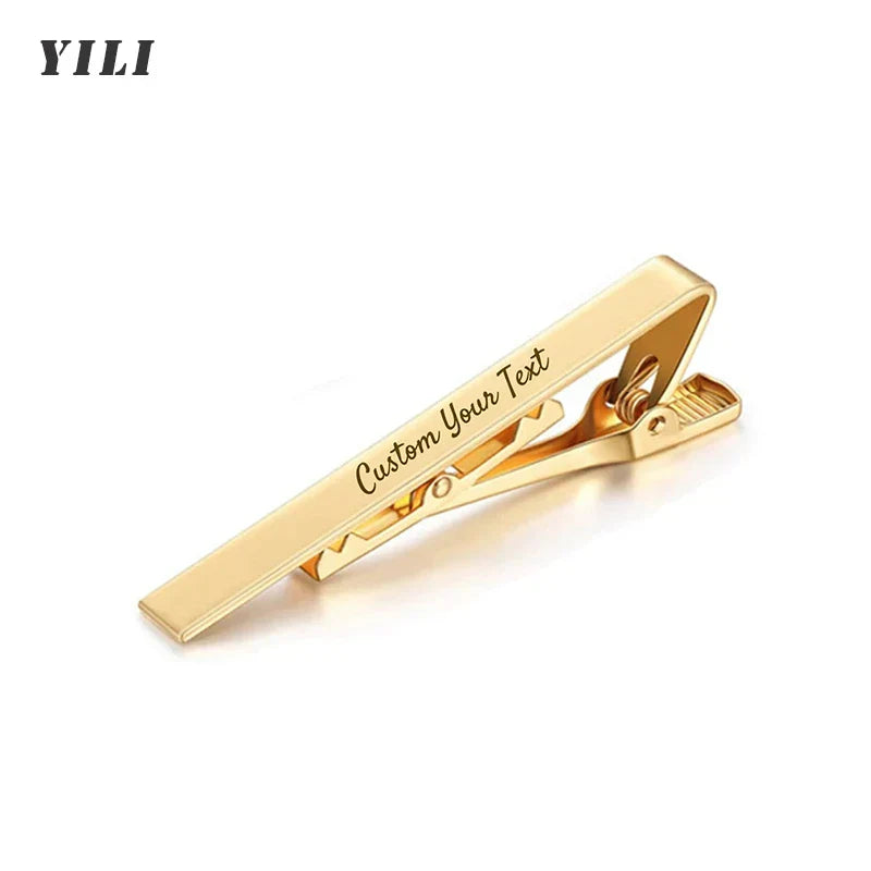 Personalized Engraved Tie ClipCufflinks for Men Customized DIY