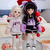 BJD Doll Clothes Cute Cat small bell Sweater Hoodie Jacket