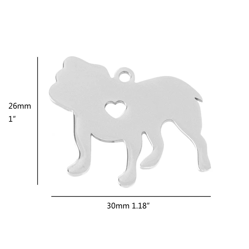10pcs I Love My Cat Dog Animals Stainless