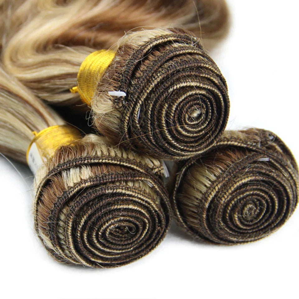 Piano Color P4/613 Highlight Bundles And Closure Remy
