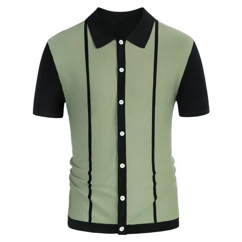 Men's Summer Short Sleeve Polo Shirts Knitted Business