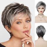 GNIMEGIL Synthetic Short Pixie Cut Wig Women Natural