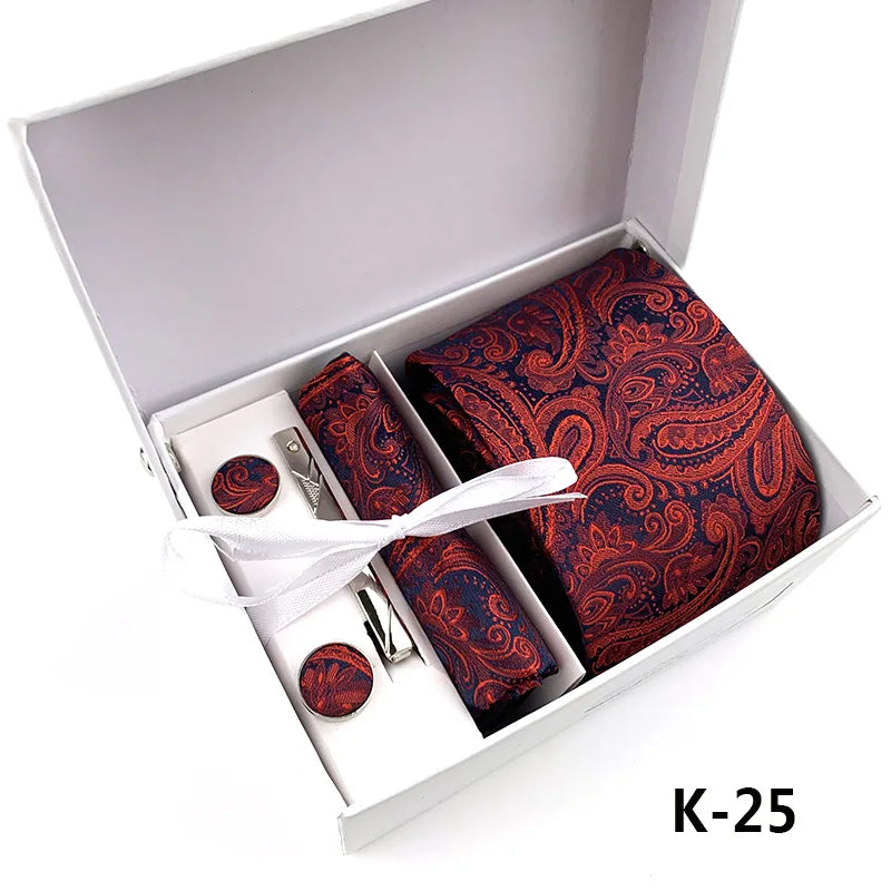 6piece Set Classic Printed DotsTies for Men Kerchief